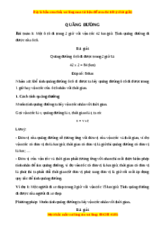 Lý thuyết Quãng đường Toán 5