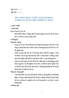 Giáo án chuyên đề Bài 8: Hình thành ý tưởng, lập kế hoạch cho dự án thiết kế robot tự hành 12 Kết nối tri thức