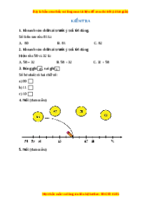 Giáo án Kiểm tra Toán 2 Chân trời sáng tạo