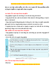 Lý thuyết Bài 23 Địa lí 10 Cánh diều: Vai trò, đặc điểm, cơ cấu, các nhân tố ảnh hưởng đến sự phát triển và phân bố công nghiệp