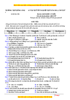 Đề thi thử Lịch Sử trường Hồng Lĩnh lần 1 năm 2021