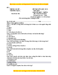Đề thi giữa kì 2 Tin học 8 Chân trời sáng tạo (Đề 2)