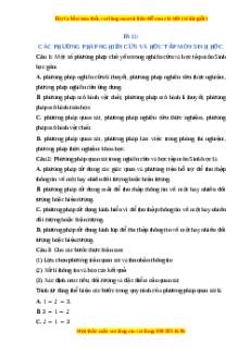 Trắc nghiệm Các phương pháp nghiên cứu và học tập môn Sinh học 10 Cánh diều