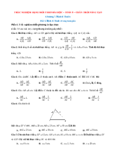 Trắc nghiệm Toán 8 Chân trời sáng tạo Chương 7 (có đúng sai, trả lời ngắn)