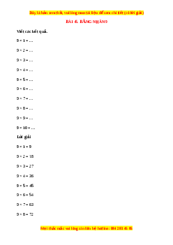 VBT Toán lớp 3 Bài 45 (Chân trời sáng tạo): Bảng nhân 9