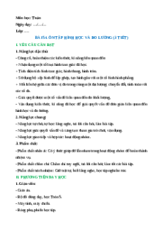 Giáo án Ôn tập hình học và đo lường Toán lớp 5 Chân trời sáng tạo