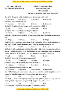 Đề thi thử Hóa Học trường Hàn Thuyên năm 2021