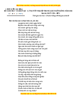 Đề Tốt nghiệp Ngữ Văn 2024 theo đề tham khảo (Đề 2)
