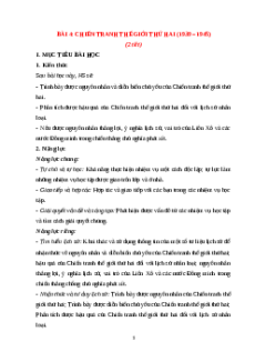 Giáo án Bài 4 Lịch sử 9 Cánh diều: Chiến tranh thế giới thứ hai (1939 - 1945)