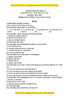 Đề thi giữa kì 1 Lịch sử & Địa lí lớp 4 Chân trời sáng tạo - Đề 2