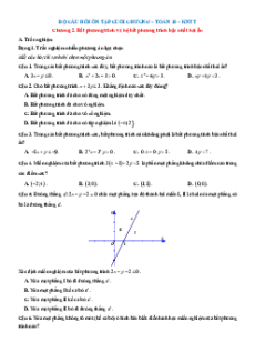 Bài tập ôn tập + Đề kiểm tra Toán 10 Kết nối tri thức chương 2