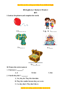 Đề thi giữa kì 2 Tiếng Anh lớp 4 Family and Friends (Đề 5)