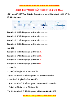 VBT Toán lớp 3 Bài 69 (Cánh diều): Làm tròn số đến hàng chục, hàng trăm