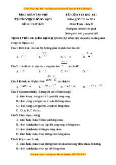 Đề thi cuối kì 1 Toán 8 Hồ Chí Minh trường THCS Đồng Khởi