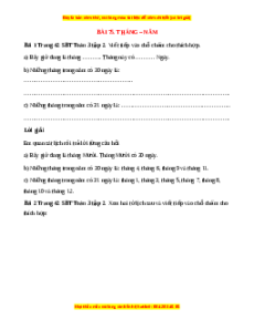 VBT Toán lớp 3 Bài 75 (Cánh diều): Tháng - năm