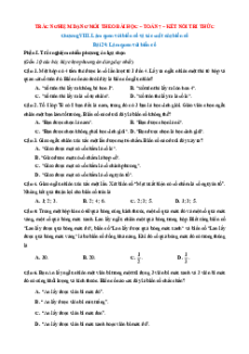 Trắc nghiệm Toán 7 Đúng-Sai, Trả lời ngắn Kết nối tri thức Chương 8
