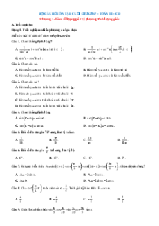Bài tập ôn tập + Đề kiểm tra Toán 11 Cánh diều Chương 1