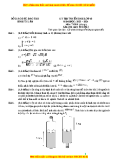 Đề thi vào 10 Toán Tỉnh Bình Thuận năm 2023-2024