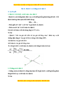 Lý thuyết Bài 11: Định lí và chứng minh định lí