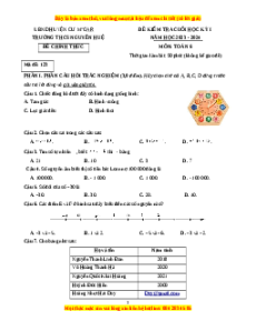 Đề thi cuối kì 1 Toán 6 Chân trời sáng tạo trường THCS Nguyễn Huệ - Đắk Lắk