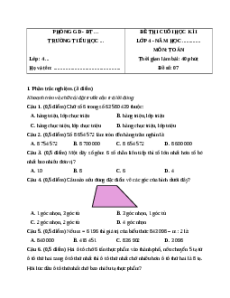 Đề thi cuối kì 1 Toán lớp 4 Kết nối tri thức - Đề 7