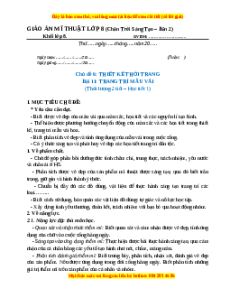 Giáo án Bài 11 Mĩ thuật 8 Chân trời sáng tạo (Phiên bản 2): Trang trí mẫu vải