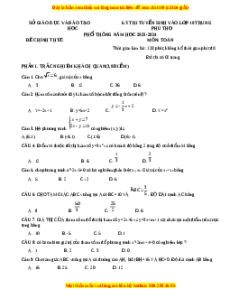 Đề thi vào 10 Toán Tỉnh Phú Thọ năm 2023-2024