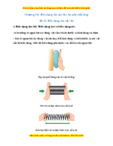 Lý thuyết Vật lý 10 Kết nối tri thức Bài 33: Biến dạng của vật rắn