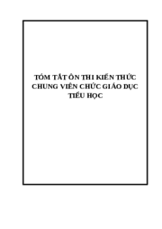 Tóm tắt ôn thi Kiến thức chung Viên chức giáo dục Tiểu học năm 2026