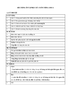 Đề cương ôn tập Cuối kì 1 Tiếng Anh 11 Global succes