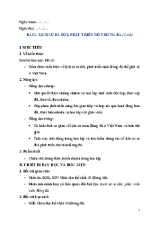 Giáo án Bóng đá 10 Kết nối tri thức