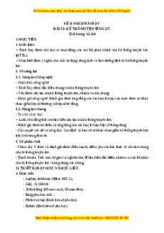 Giáo án Bài 22 Công nghệ cơ khí 11 Kết nối tri thức: Hệ thống truyền lực