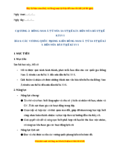 Giáo án Bài 6 Lịch sử 7 Kết nối tri thức (Phiên bản 2): Các vương quốc phong kiến Đông Nam Á......