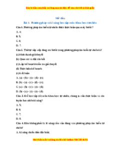 Trắc nghiệm Phương pháp và kĩ năng học tập môn Khoa học tự nhiên KHTN 7 Chân trời sáng tạo