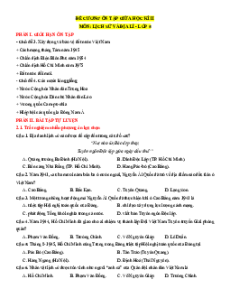 Đề cương Giữa kì 2 Lịch sử&Địa lí lớp 5 Chương trình mới (dùng chung cho 3 sách)