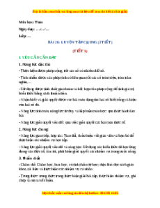 Giáo án Luyện tập chung Toán 4 Kết nối tri thức