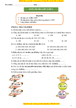 Bài tập cuối tuần Toán lớp 3 Kết nối tri thức (cả năm) Phiên bản 2