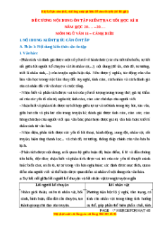 Đề cương ôn tập cuối kì 2 Ngữ văn 11 Cánh diều