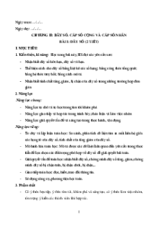 Giáo án Toán 11 Học kì 1 Chân trời sáng tạo
