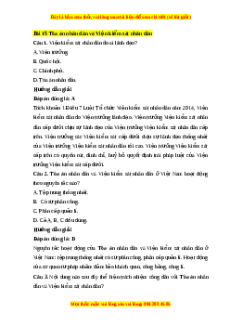 Trắc nghiệm KTPL 10 Bài 15 Chân trời sáng tạo: Tòa án nhân dân và viện kiểm sát nhân dân