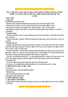 Giáo án Bài 3 Lịch sử 11 Chân trời sáng tạo (2024): Liên bang Cộng hòa xã hội chủ nghĩa Xô Viết ra đời