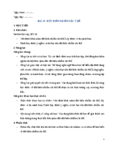 Giáo án Bài 37 Khoa học tự nhiên 9 Cánh diều (2024): Đột biến nhiễm sắc thể