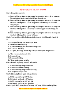 Trắc nghiệm Bệnh và tật di truyền ở người Sinh học 9