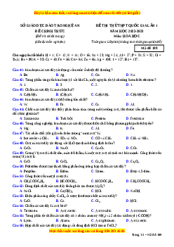 Đề thi thử Hóa học Sở Nghệ An năm 2023