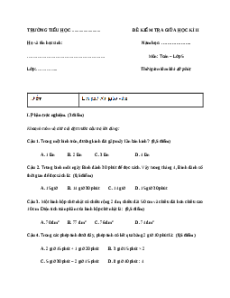 Đề thi Giữa kì 2 Toán lớp 5 Cánh diều (Đề 3)