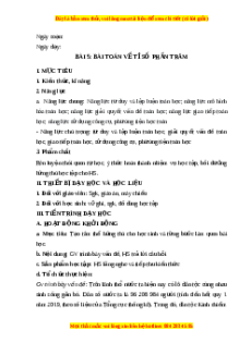 Giáo án Bài toán về tỉ số phần trăm Toán 6 Chân trời sáng tạo