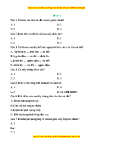 Đề thi cuối kì 2 Công nghệ 6 Cánh diều (Đề 3)