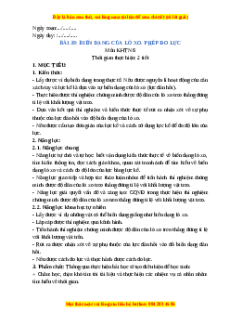 Giáo án Biến dạng của lò xo. Phép đo lực KHTN 6 Chân trời sáng tạo