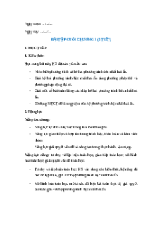 Giáo án Ôn tập chương 1 Toán 9 Kết nối tri thức (năng lực số)