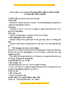 Giáo án Bài 11 Địa lí 9: Các nhân tố ảnh hưởng đến sự phát triển và phân bố công nghiệp